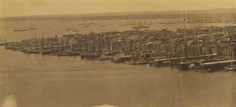 JOSHUA H. BEAL (active 1860s-1870s) Beals Panoramic View of New York. A monumental 5-part panorama from the Brooklyn Bridge Tower de